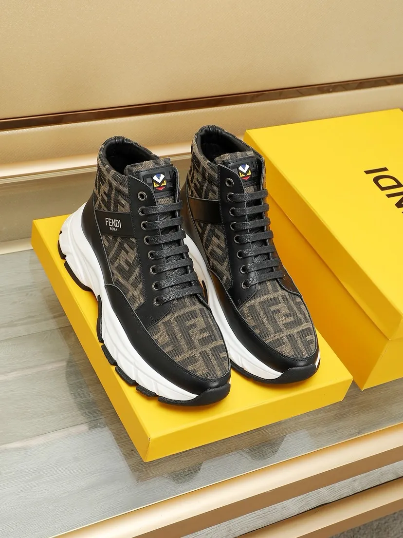 Factory price 460 men's shoes 💰🔥[FENDI] Fendi Little Monster Men's casual shoes, the latest elements are popular all over the world, the official website is hot selling, the latest casual shoes, original version, the fabric is made of original fabric ➕ first-layer sheepskin lining, original non-slip outsole, comfort speaks for itself, color: two colors available. Code number: 38-44 (45 customized)
